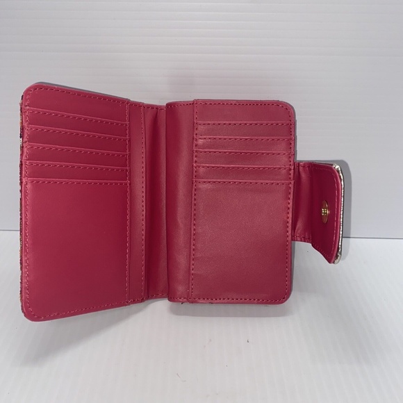 Nanette Lepore Stripe Wallet 6" Gold & Pink & Orange & White- - Picture 2 of 8